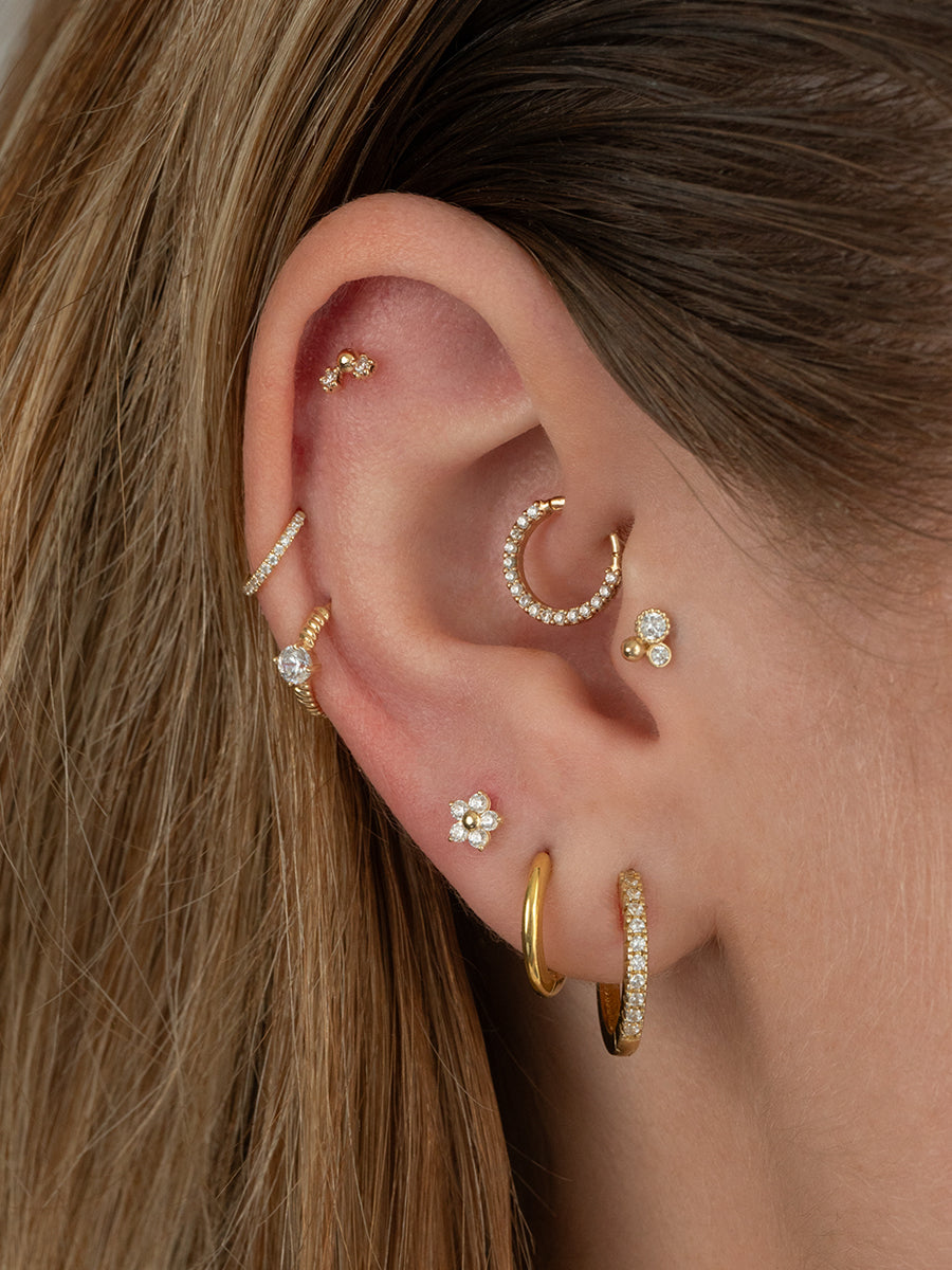 piercings oro 14k circon lobulo helix tragus