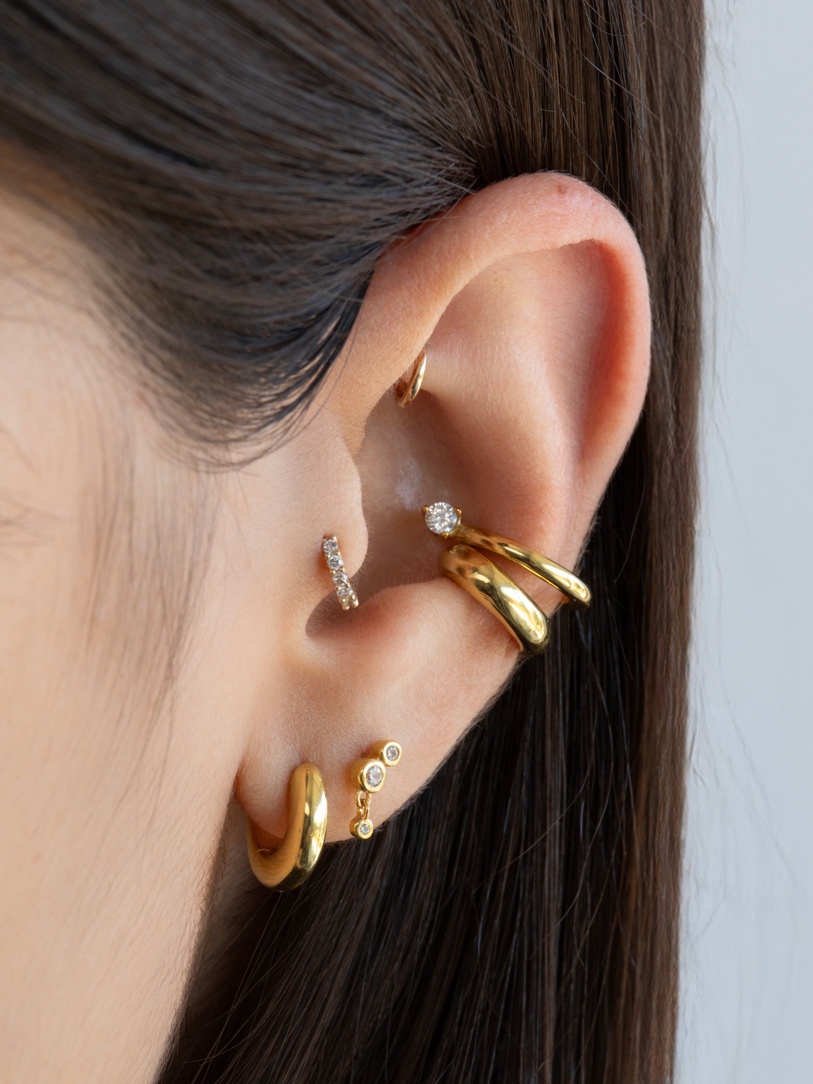 ear cuff aro a presion plata enchapado aros argollas mujer chile