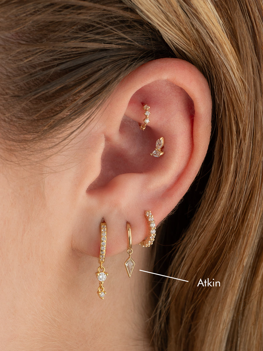 aros argolla oro 14k helix lobulo mujer chile