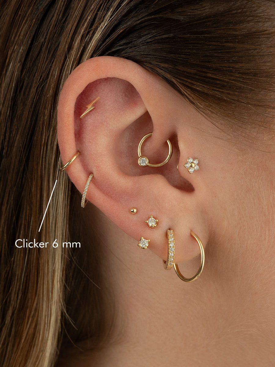 aro argolla clicker 6 mm oro 14k chile mujer piercing