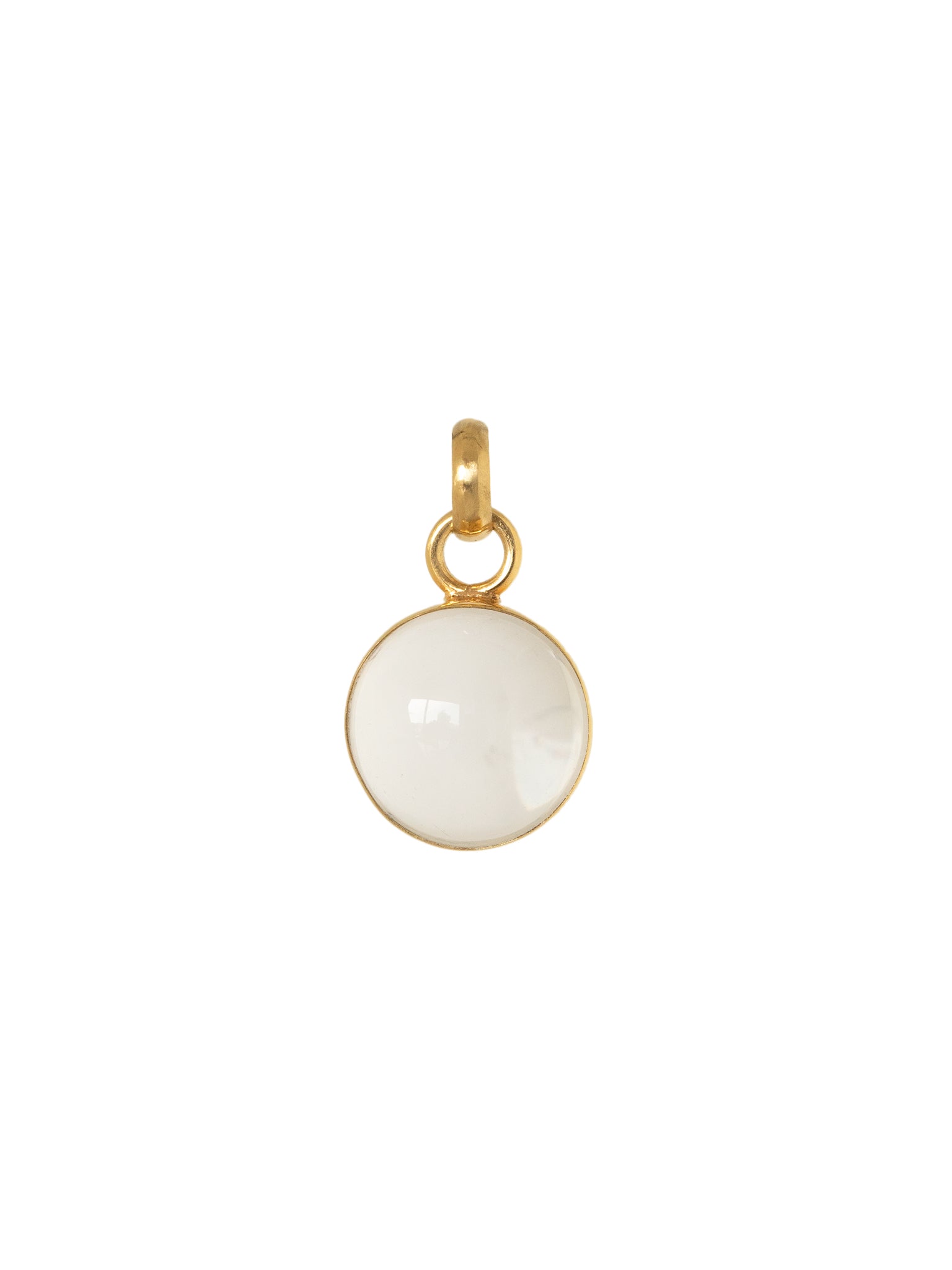 Colgante Clyde XL enchapado en oro 18k con esfera de cuarzo cristal