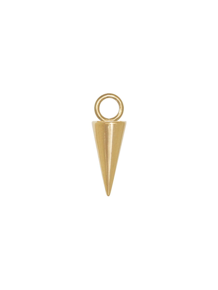 Colgante Soma enchapado en oro 18k con diseño de púa minimalista, ideal para personalizar aros y cadenas.