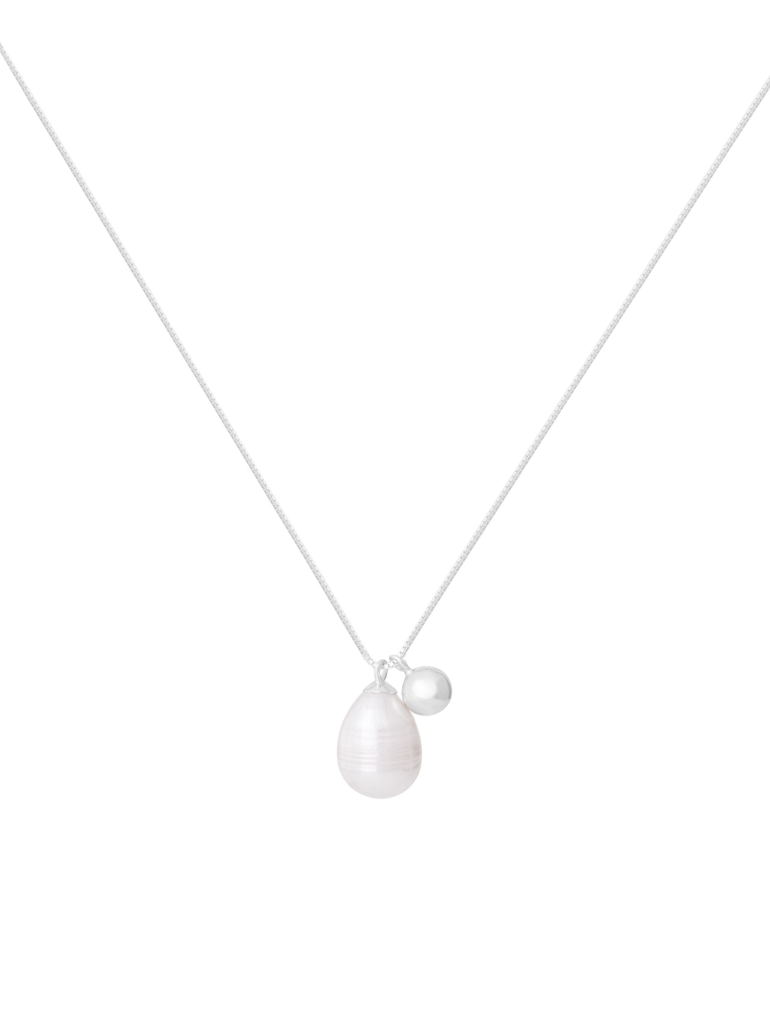 collar mujer plata 925 perla natural bolita delicado