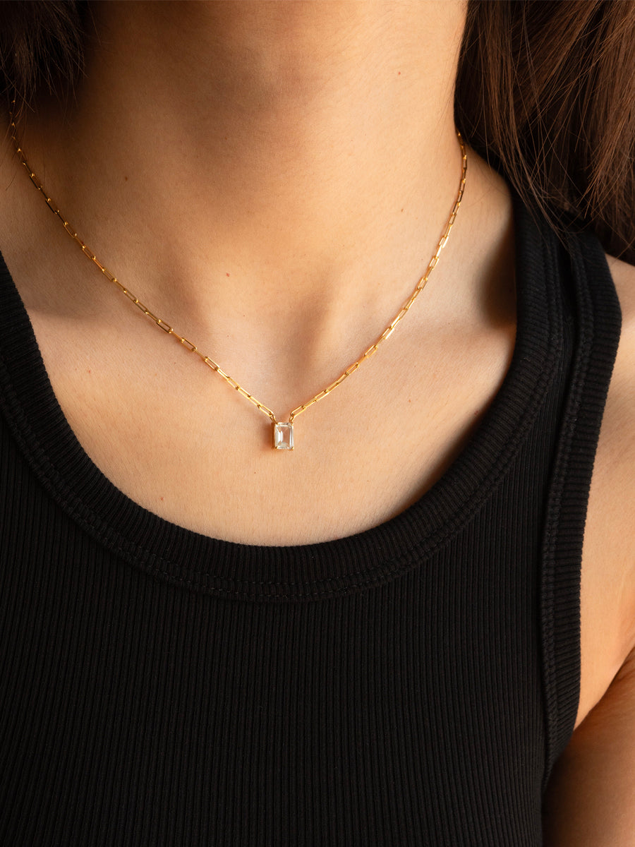 collar cristal natural mujer plata bañado oro regalo aniversario matrimonio