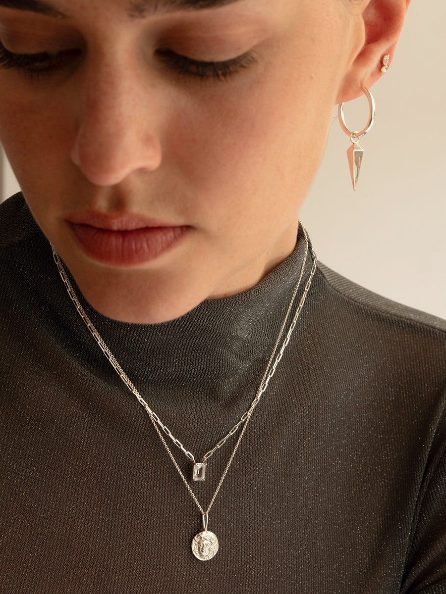 collar cristal natural plata 925 cadena