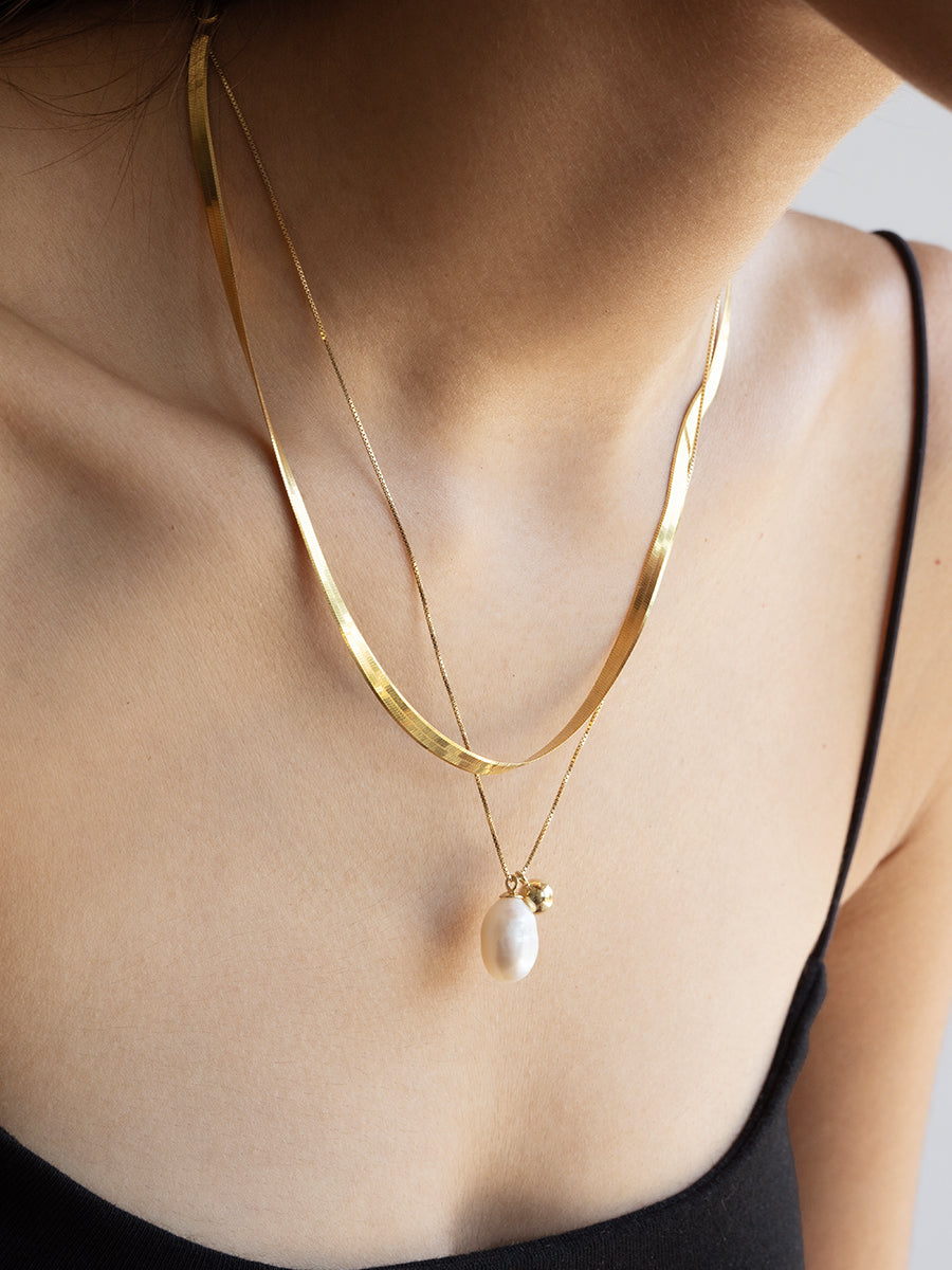 collar cadena plana fina delicada mujer chile oro 18k