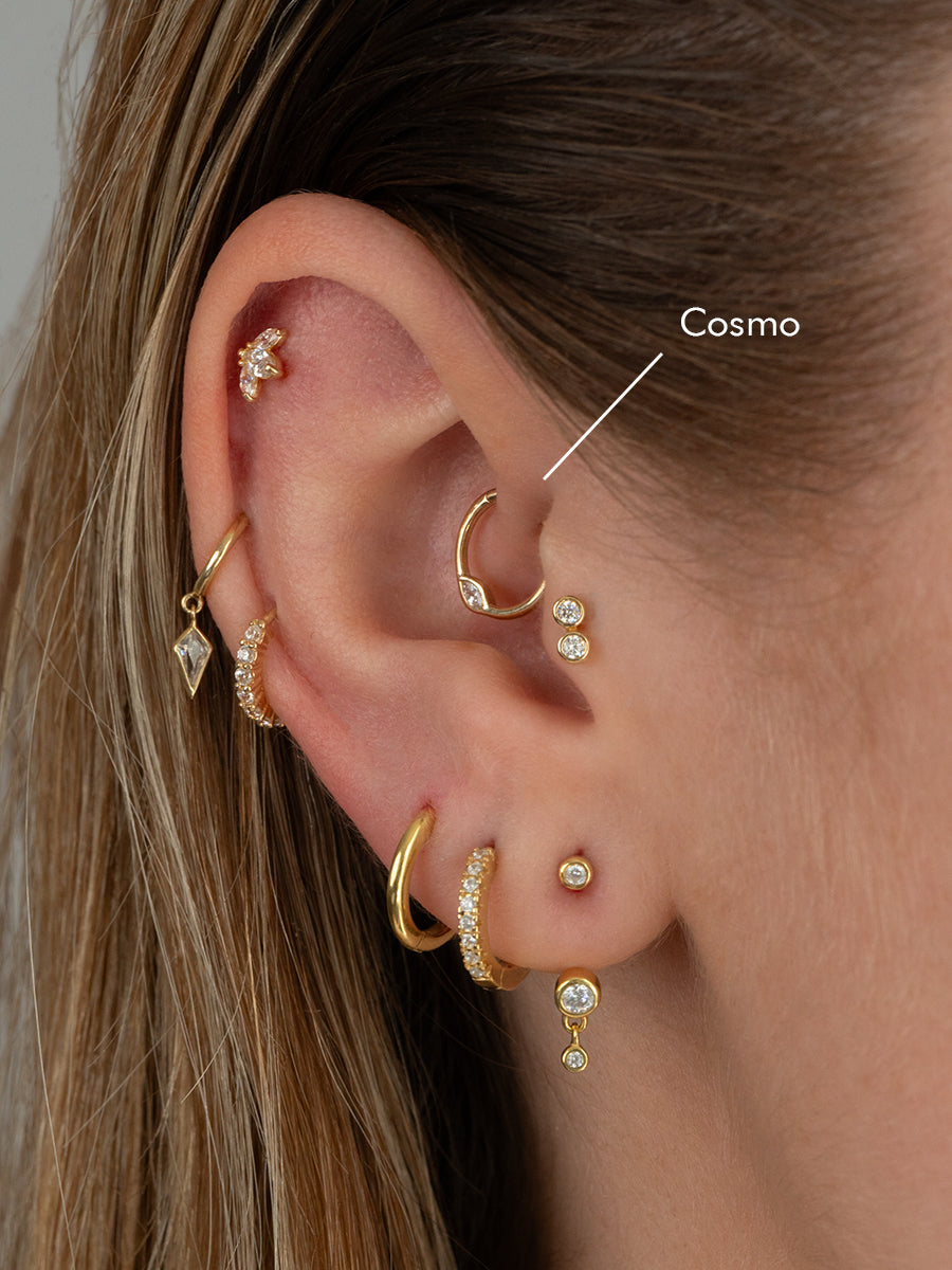 argolla de oro 14k circon marquise septum daith