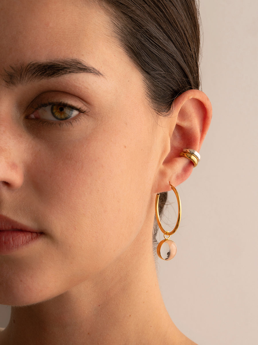 ear cuff plata bañada en oro hombre mujer chile