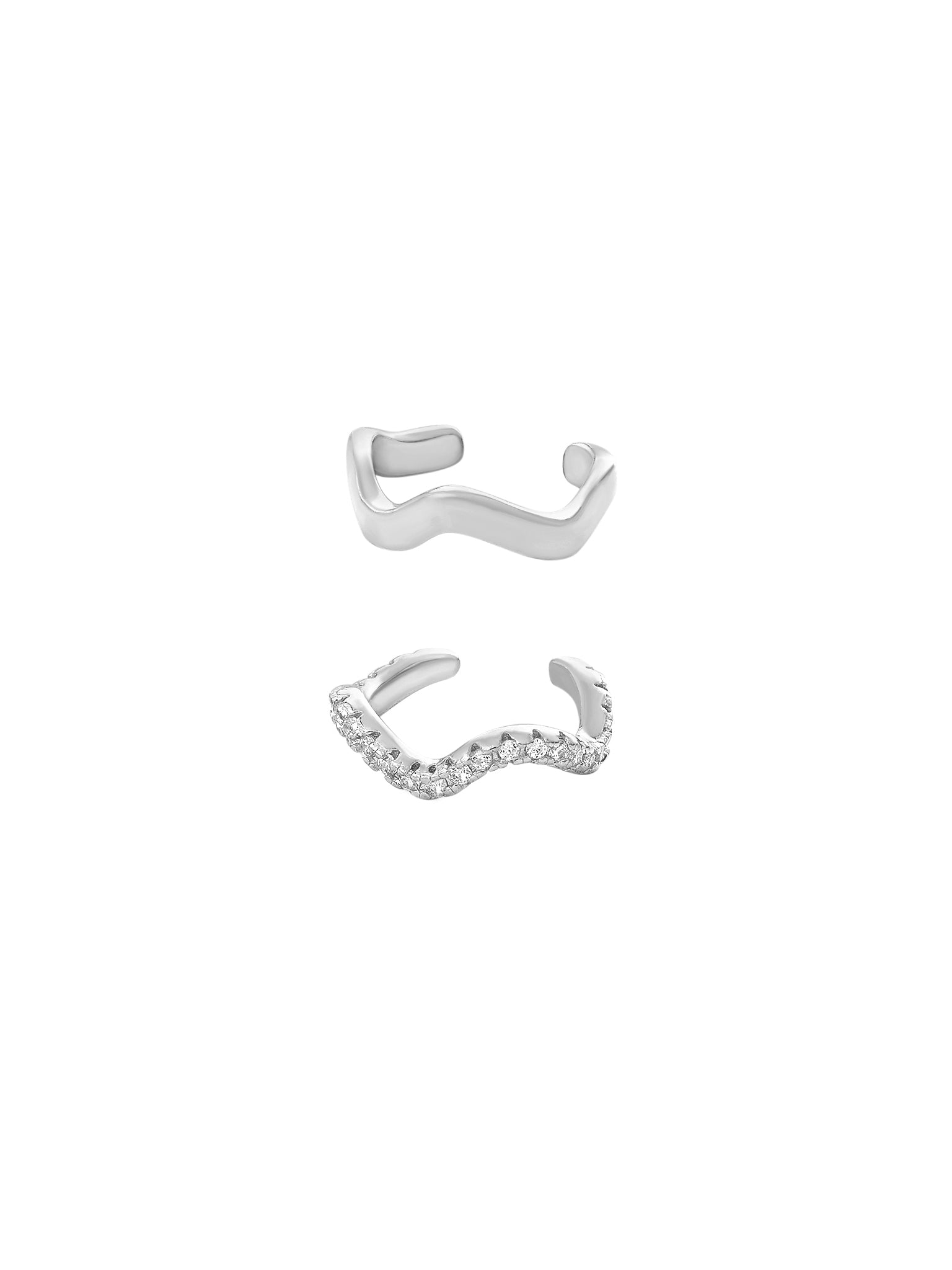 Ear Cuff Wave Duo - Plata 925