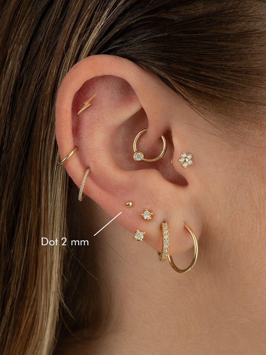 piercing aro oro 14k vastago plano nariz oreja mujer chile