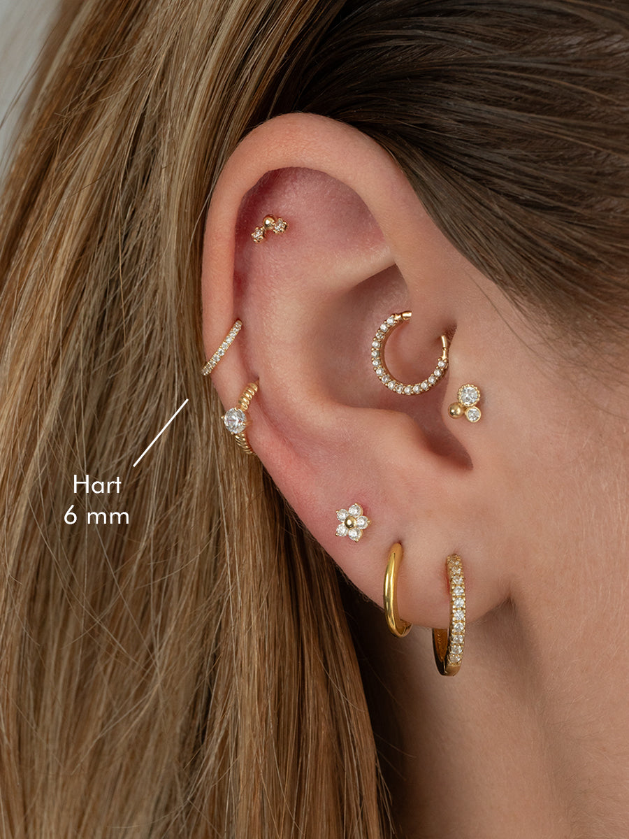 piercing argolla helix oro 14k rook tragus mujer
