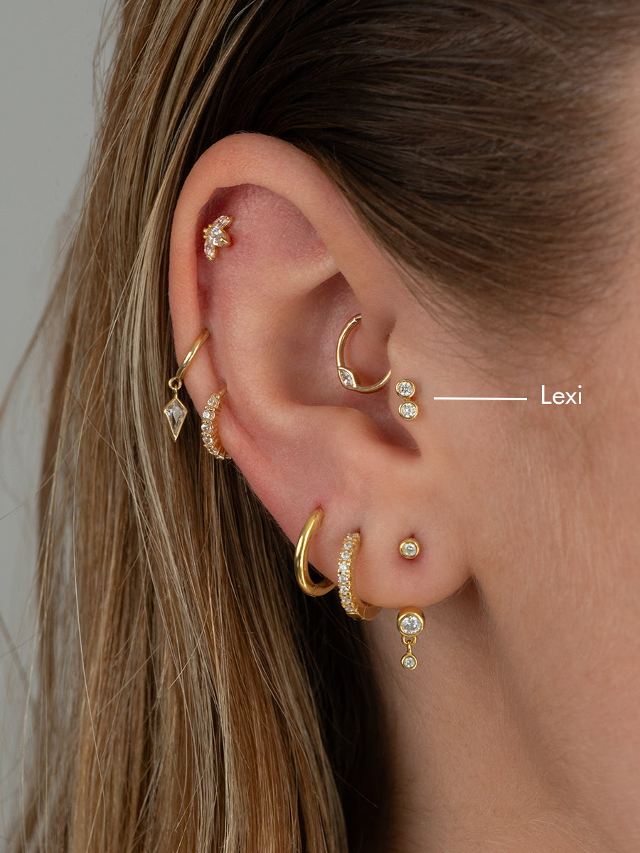 piercing aro de oro 14k pequeño lobulo oreja mujer