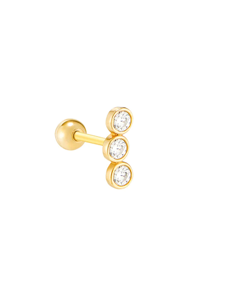 piercing oro 14k circones trepador lobulo mujer chile