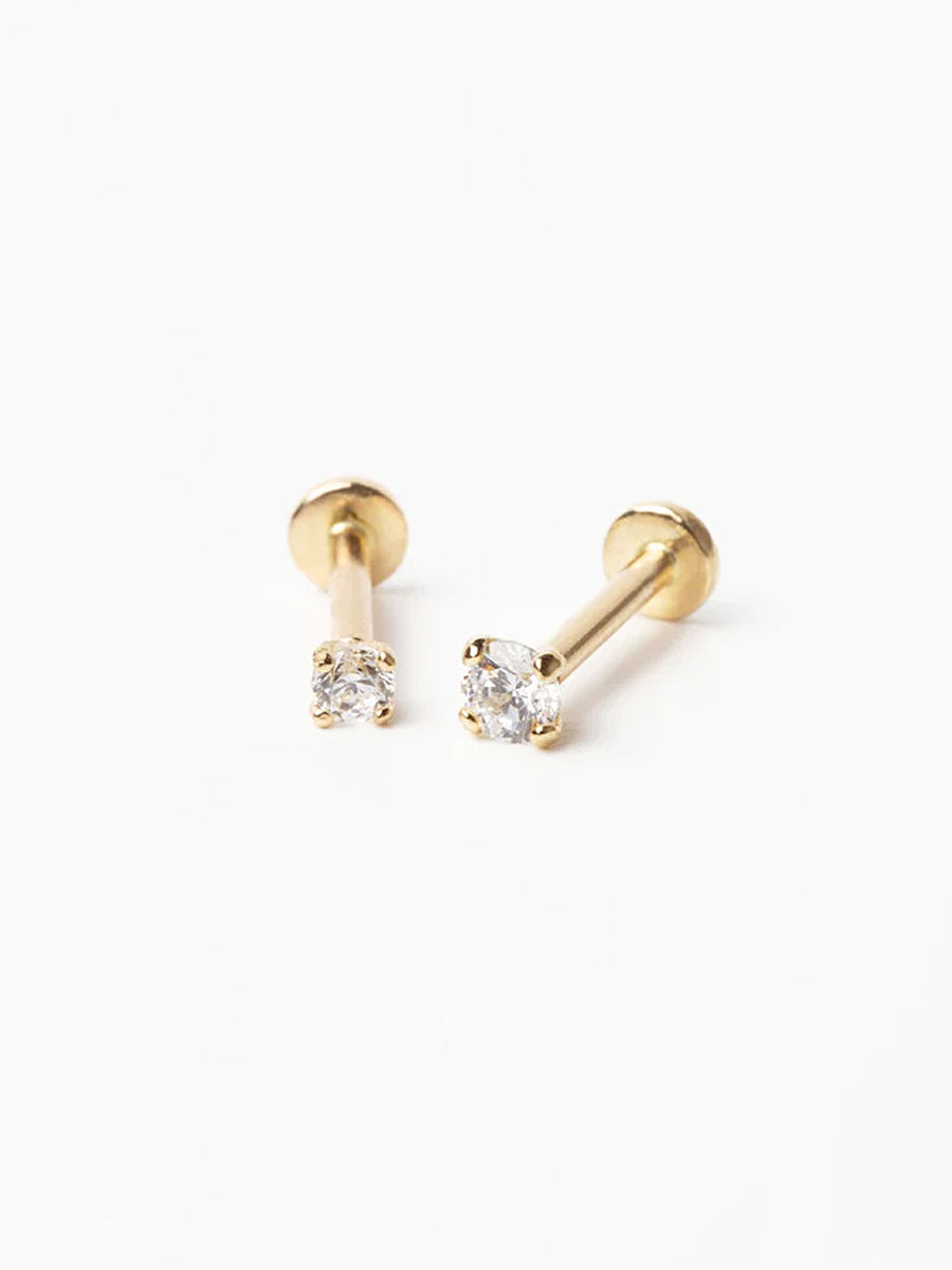 aro de oro 14k piercing punto de luz mujer niña bebe