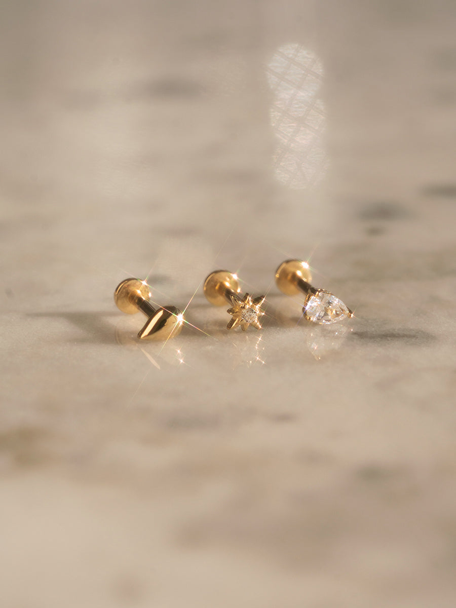 piercing aro de oro 14k delicado pequeño nariz oreja