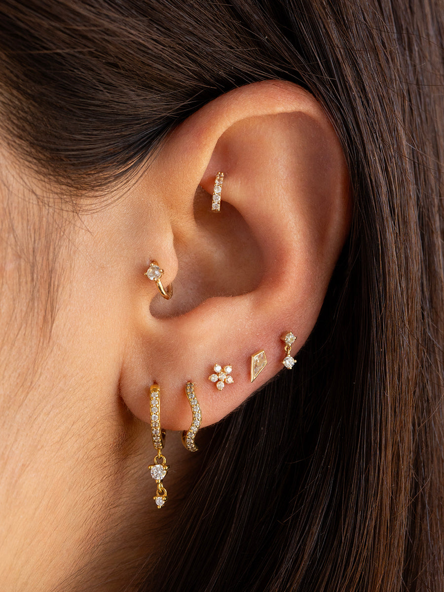 piercings de plata para oreja oro 14k oro 18k libre de niquel mujer