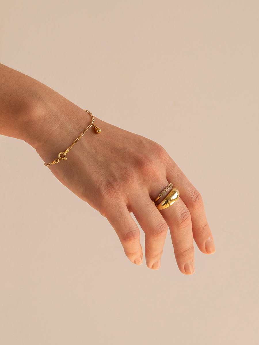 colgante gota drop charm enchapado en oro 18k