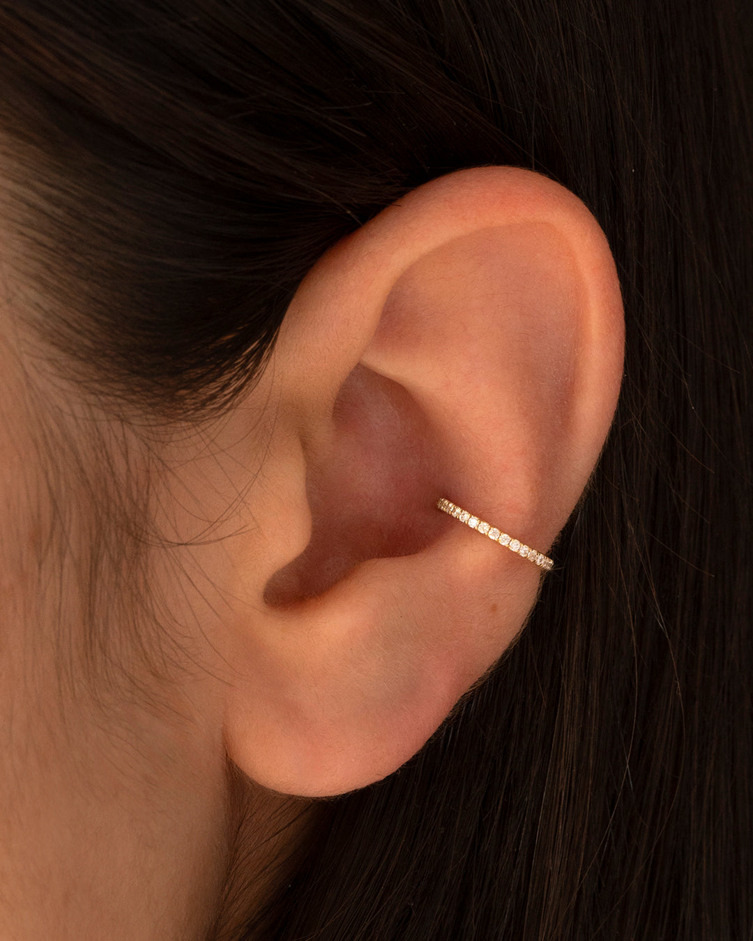 aro de oro amarillo 14k para conch lobulo