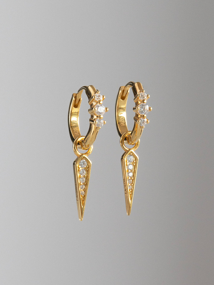 Set de argollas Demi con colgantes Alva enchapadas en oro 18k, intercambiables de circones.