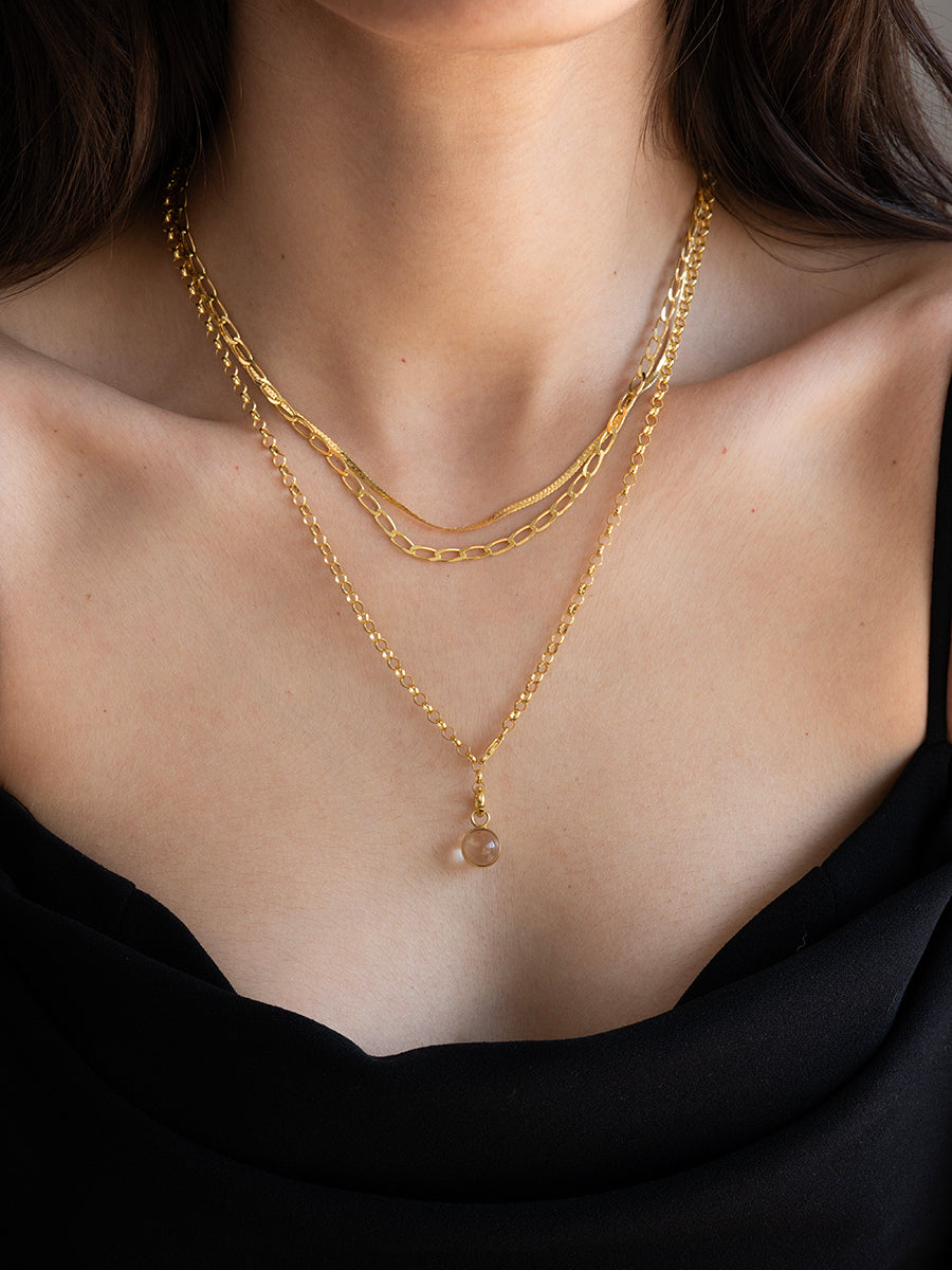 collares layering capas mujer dorado plata