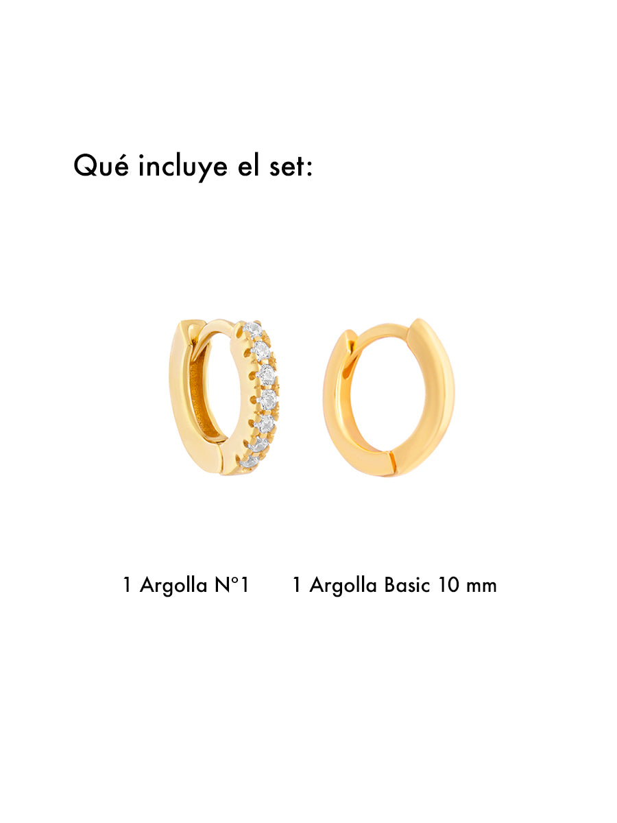 Set Solitario - Enchapado 18k