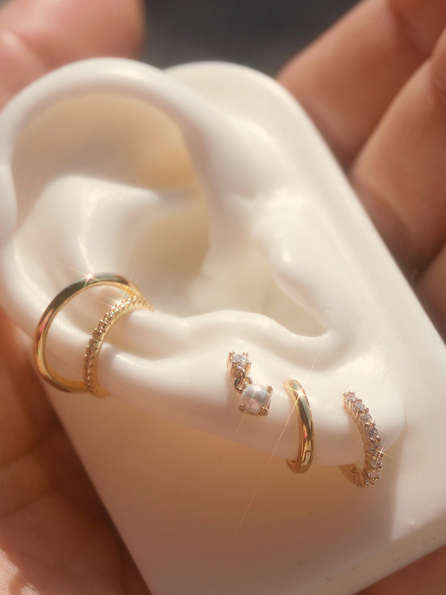 piercing helix tragus enchapado en oro 18k mujer chile circon