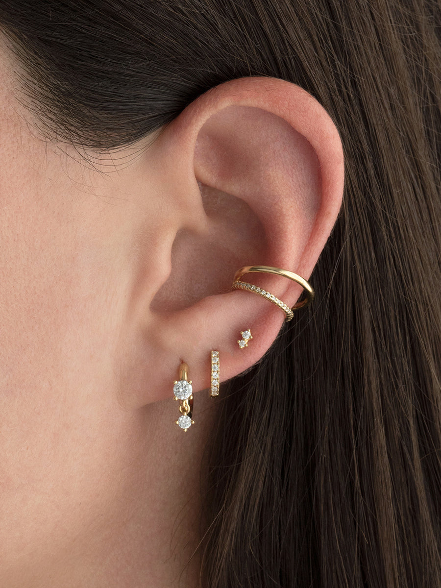 ear cuff dua doble plata 925