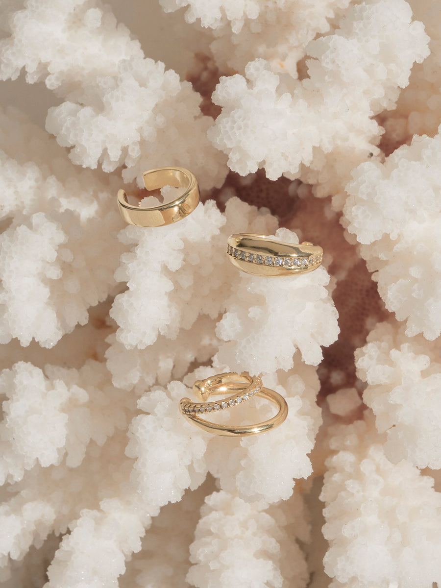 ear cuff bañado en oro mujer