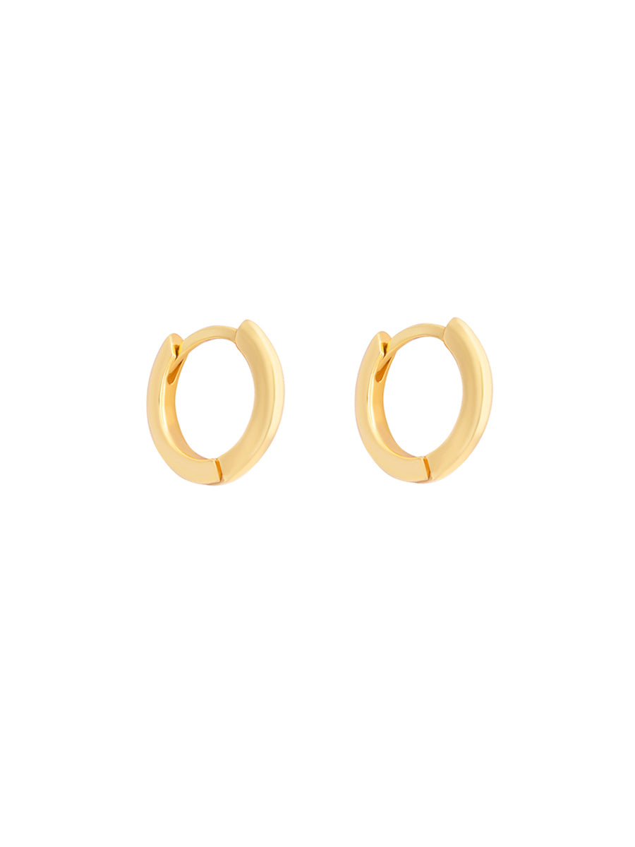 argollas pequeñas enchapadas en oro 18k