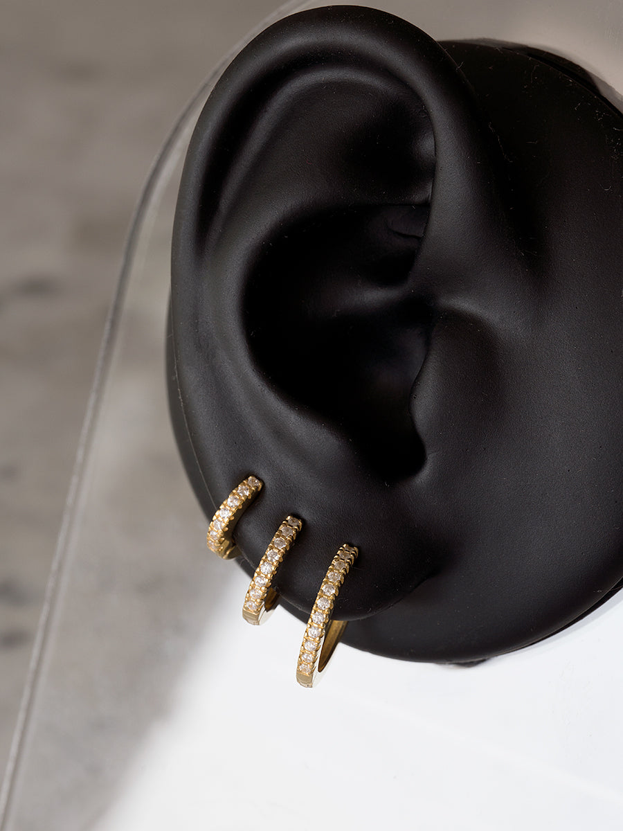 argollitas pequeñas bañadas en oro 18k