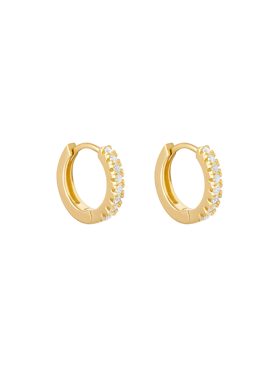 aros argollas plata enchapadas en oro 18k 10 mm circones
