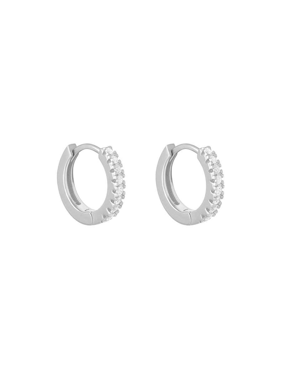 aros con circones plata 925 argollas mujer