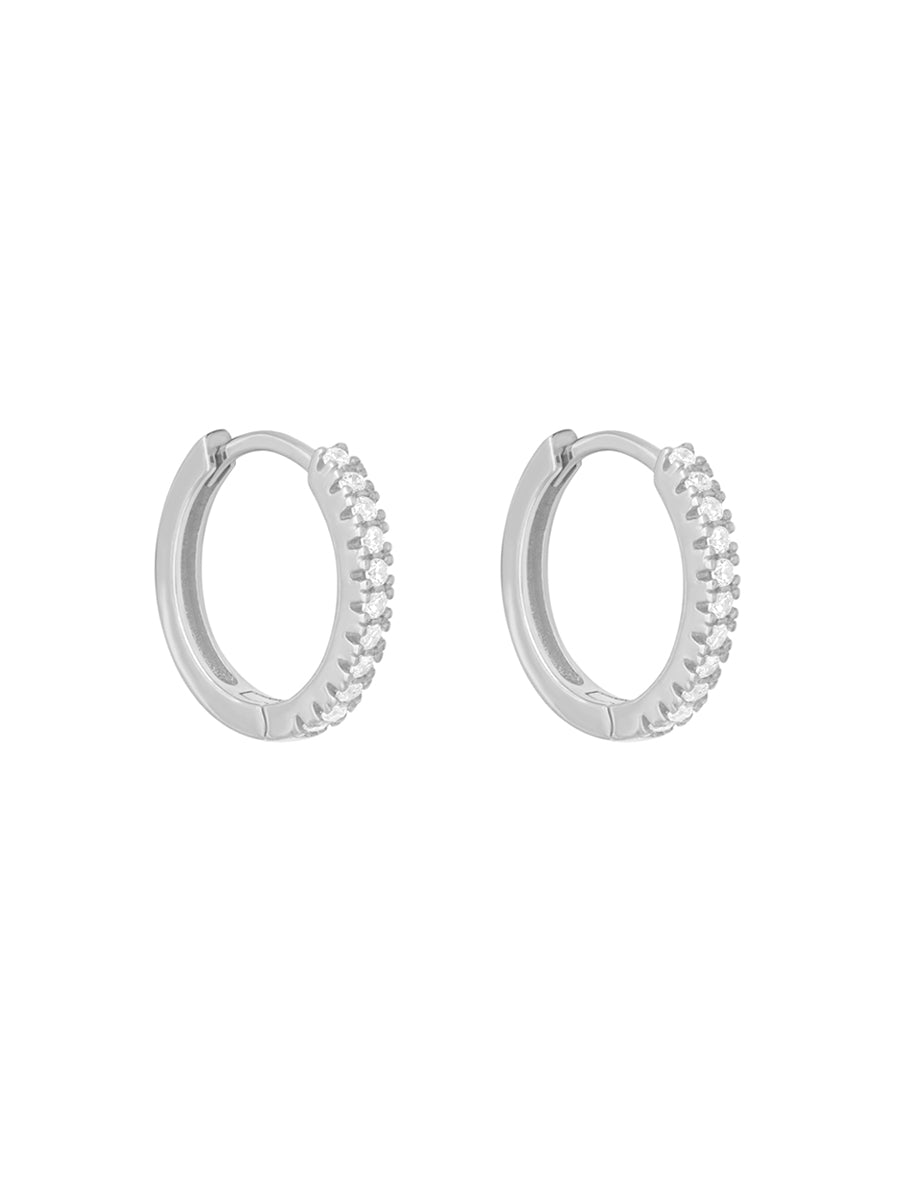argollas aros plata 925 con circones basicas clasicas