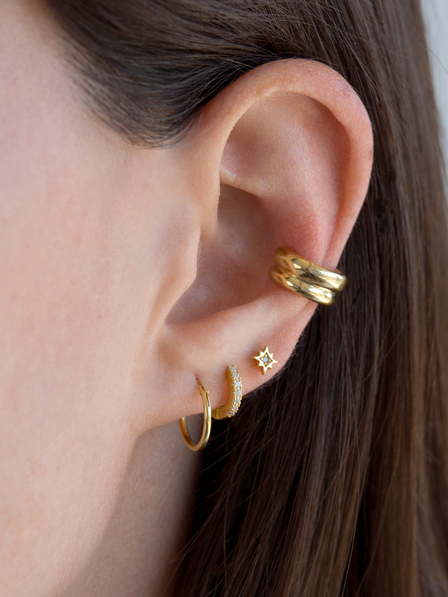 ear cuff bañado en oro mujer