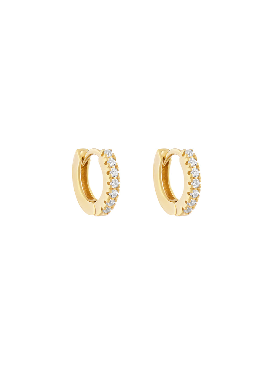 argollas pequeñas enchapadas en oro 18k circones aros