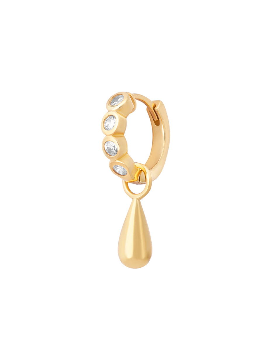 charm colgante gota bañado en oro 18k delicado pequeño