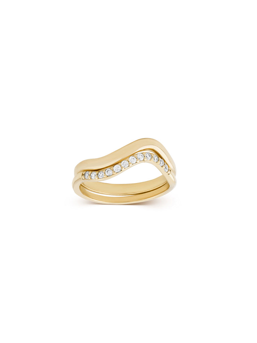 set de anillos bañados en oro 18k mujer