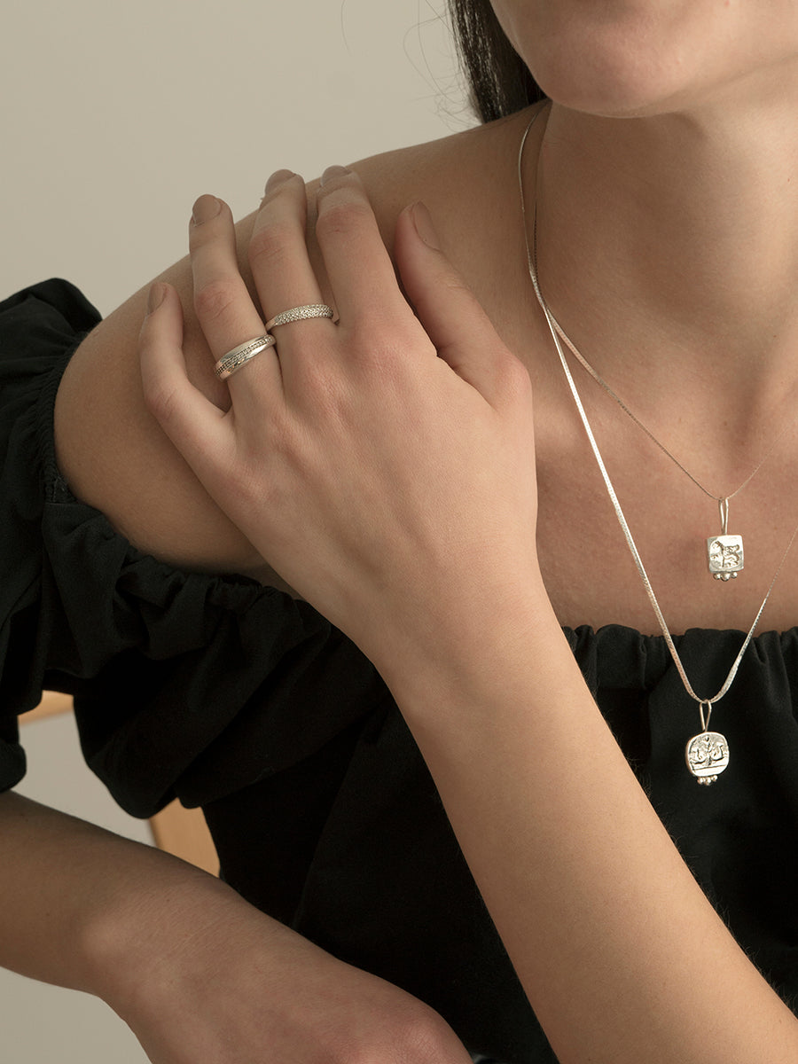 colgante grabado plata 925 collar cadena