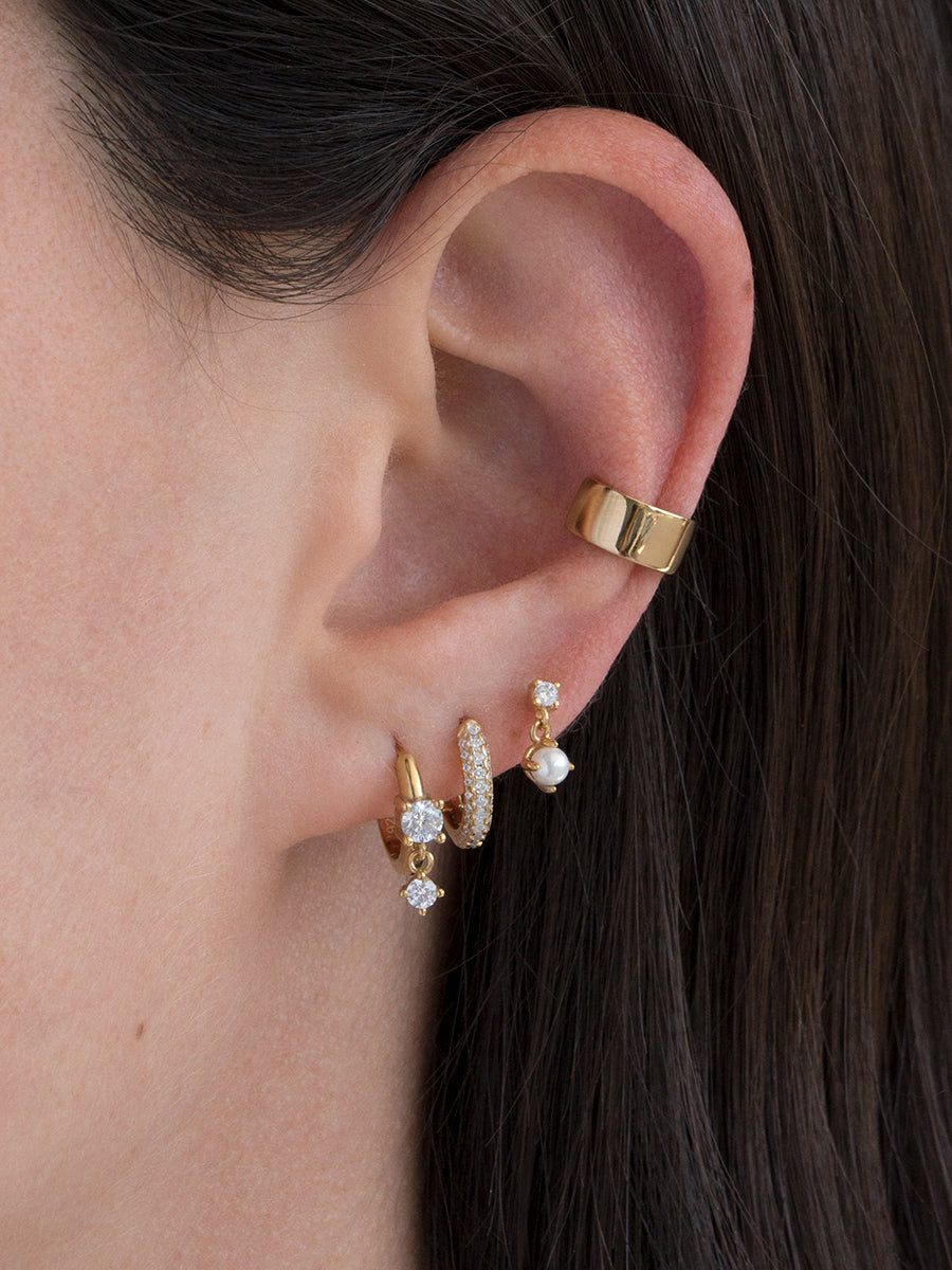 piercing con perla colgante bañado en oro venta por unidad mujer