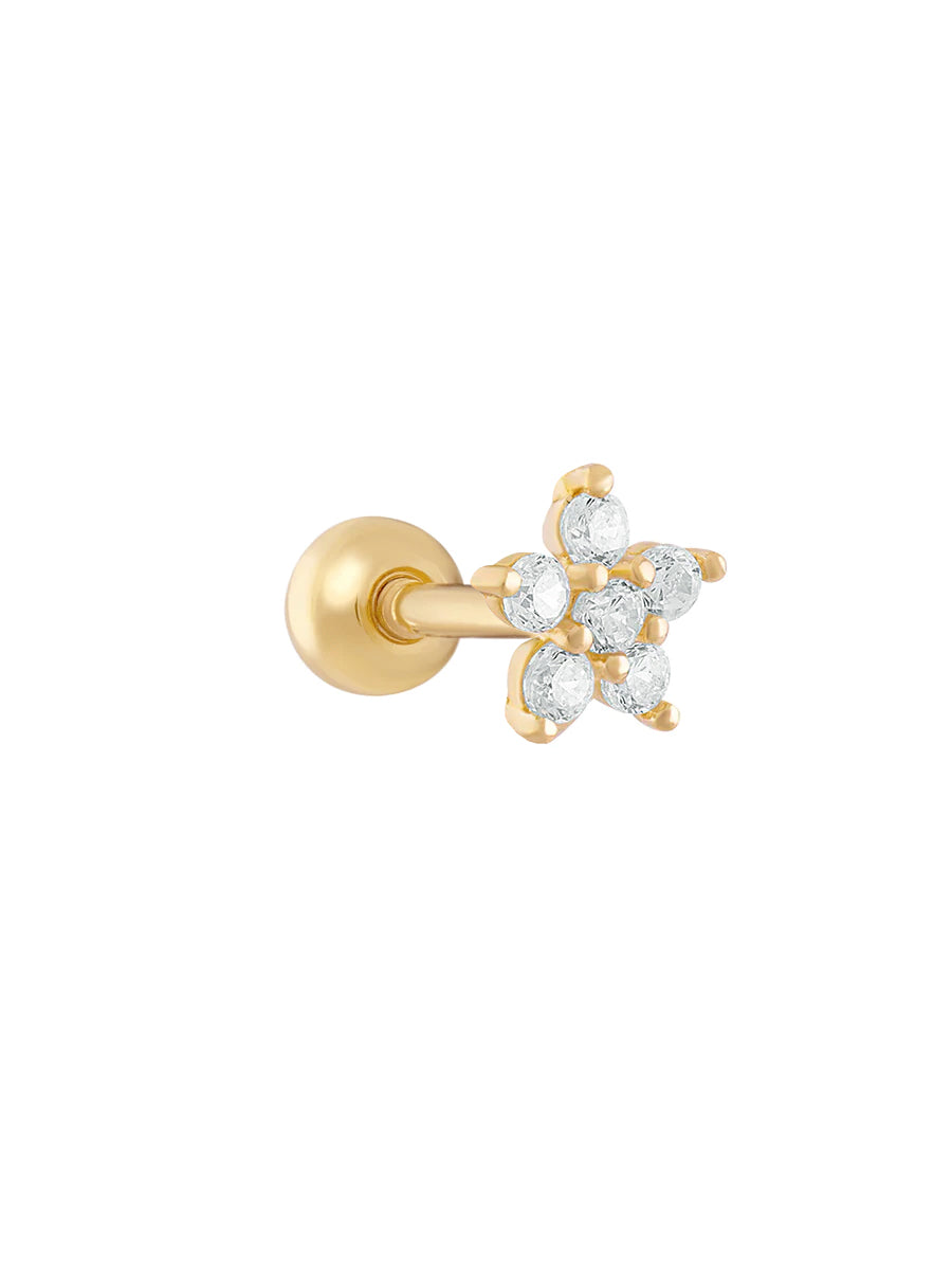piercing enchapado en oro hipoalergenico flor