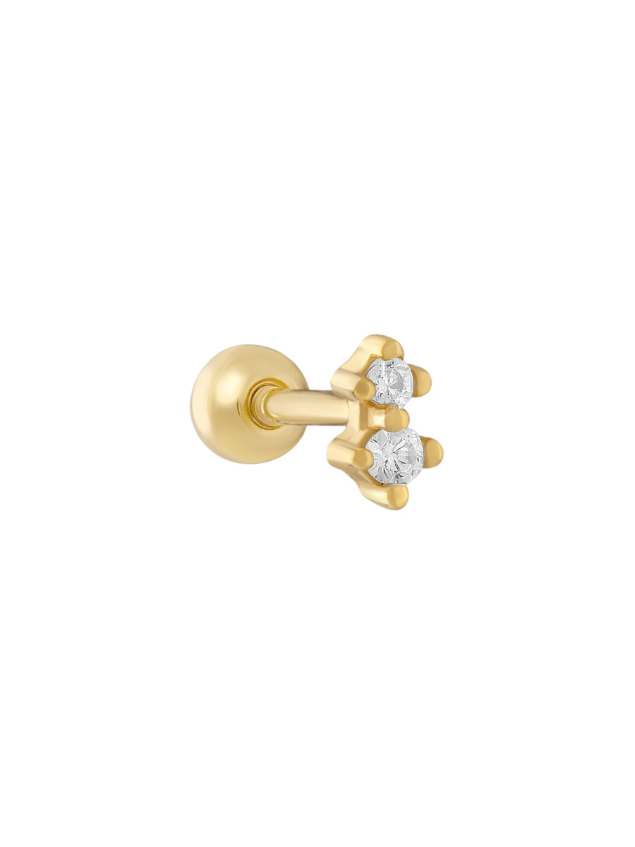 piercing de plata enchapado en oro libre de niquel chile