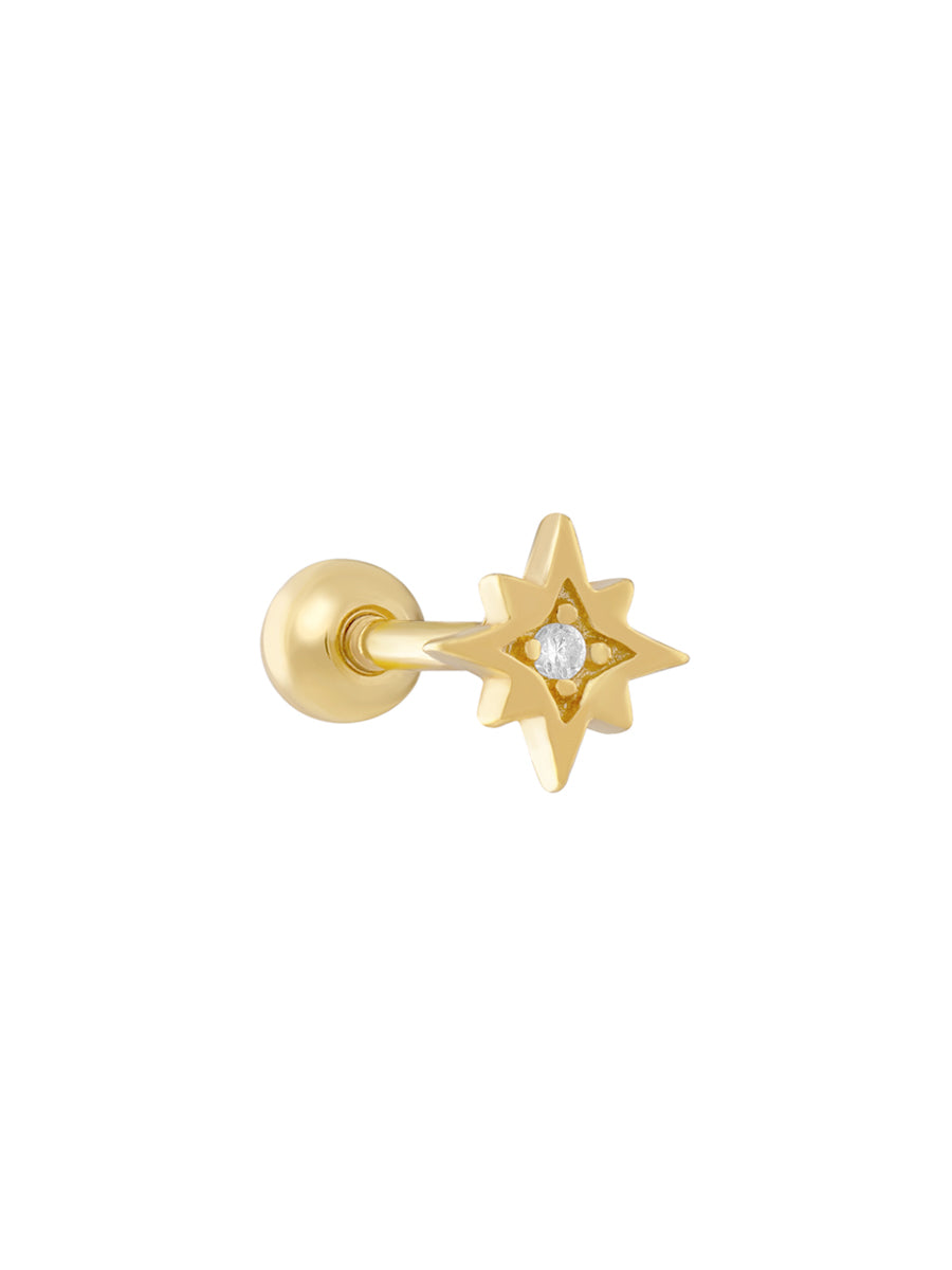 piercing estrella enchapado en oro