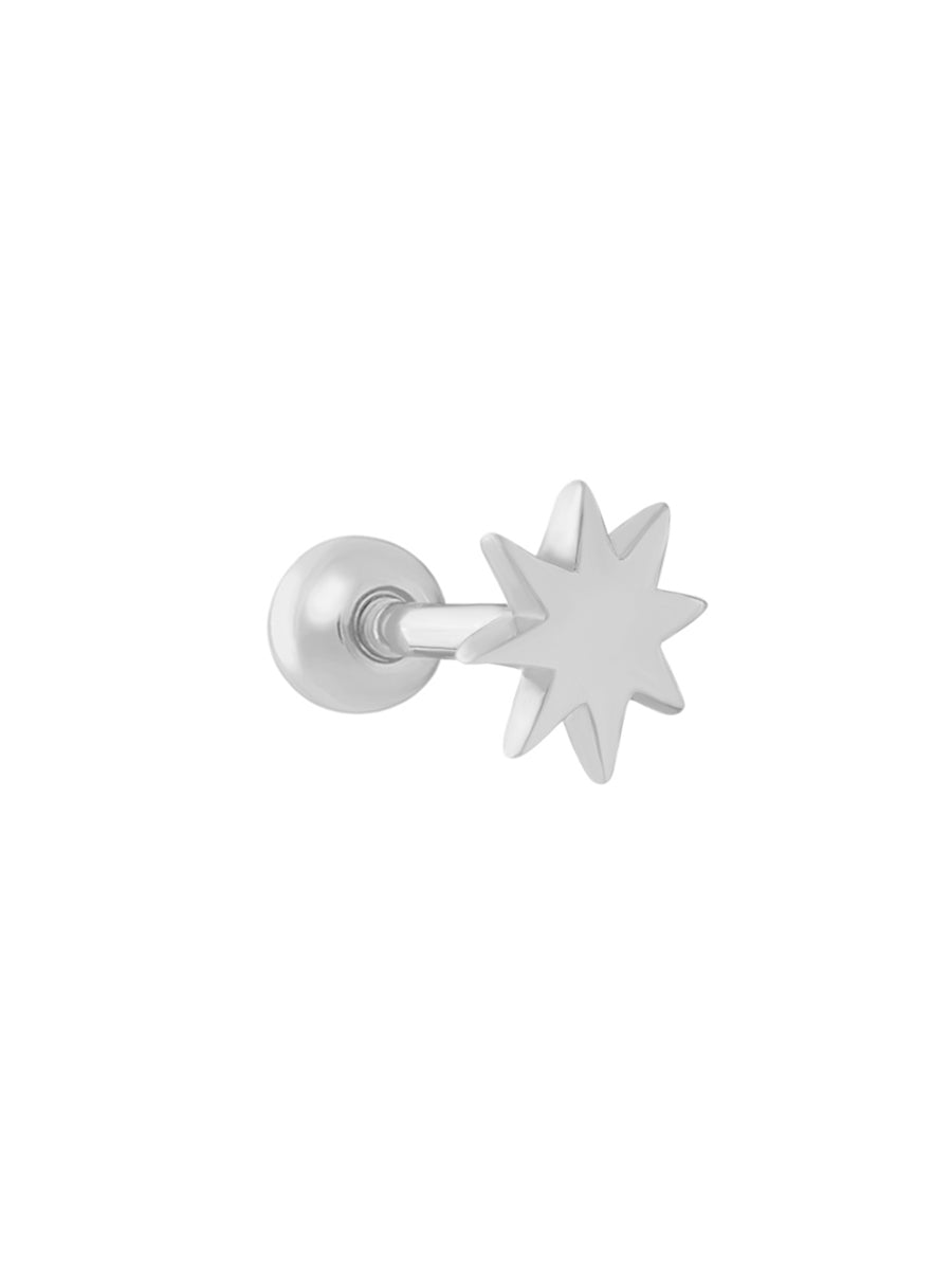 piercing estrella plata 925 libre de niquel