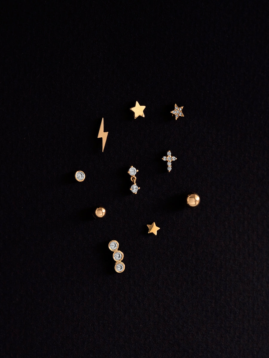 piercings de oro chile mujer 14k