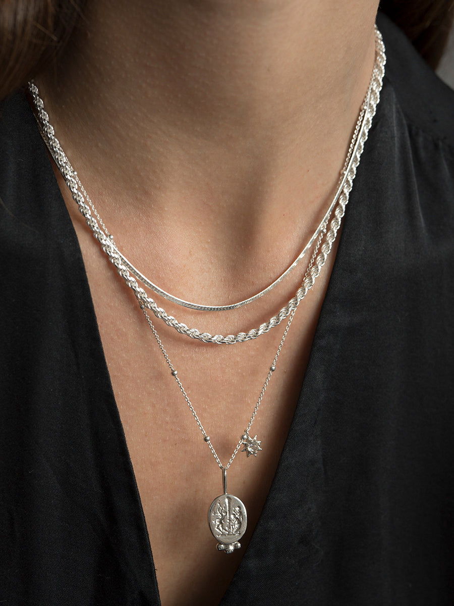 collar cinta delgado plata 925