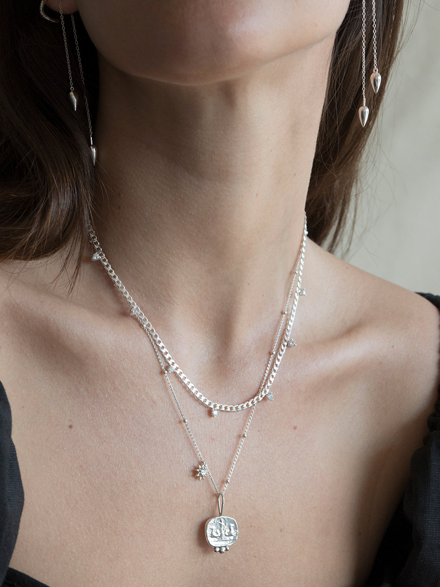 colgante charm para collar aros plata 925