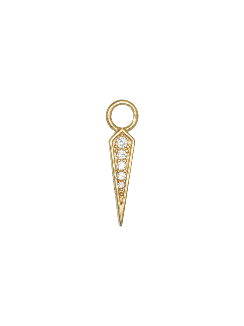 Colgante Alva enchapado en oro 18k con forma de púa y circones.