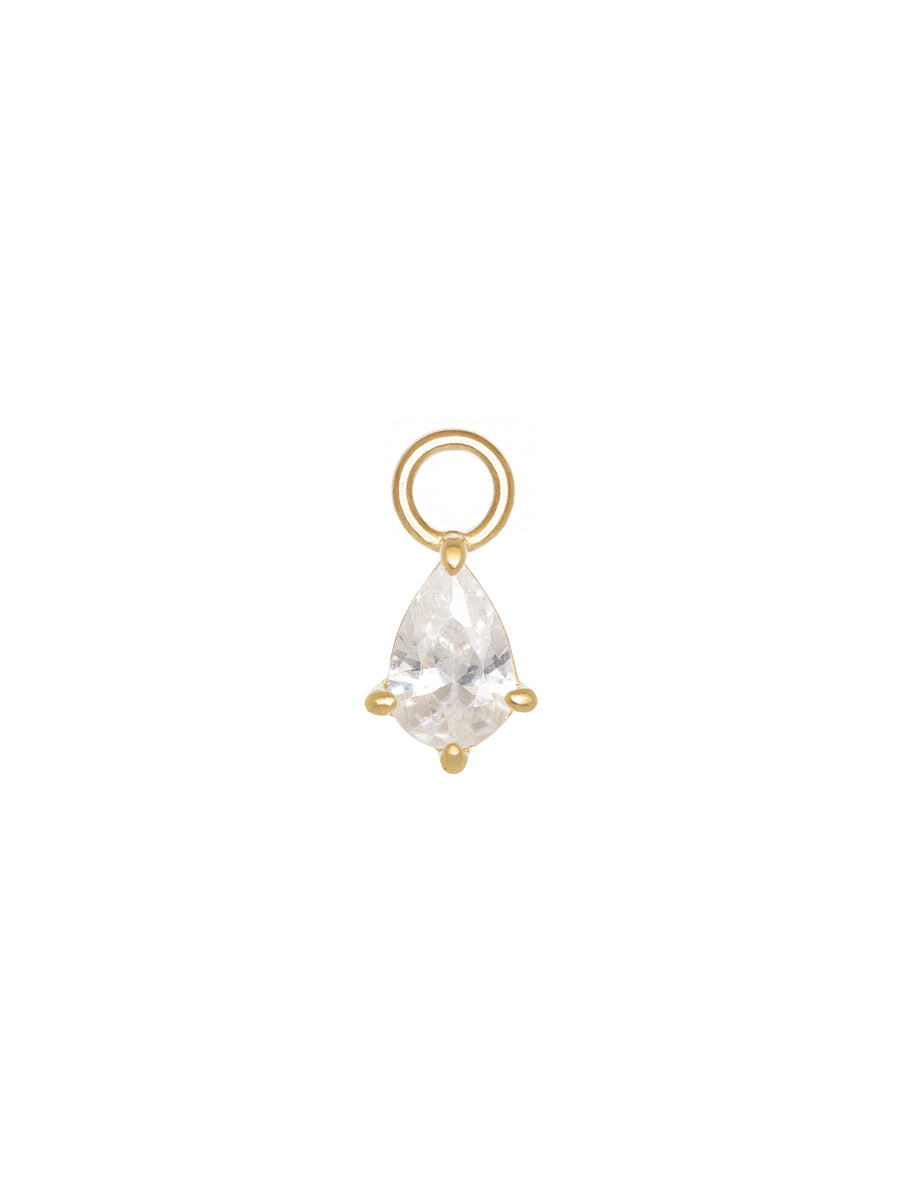 colgante charm gota circones bañado en oro enchapado mujer