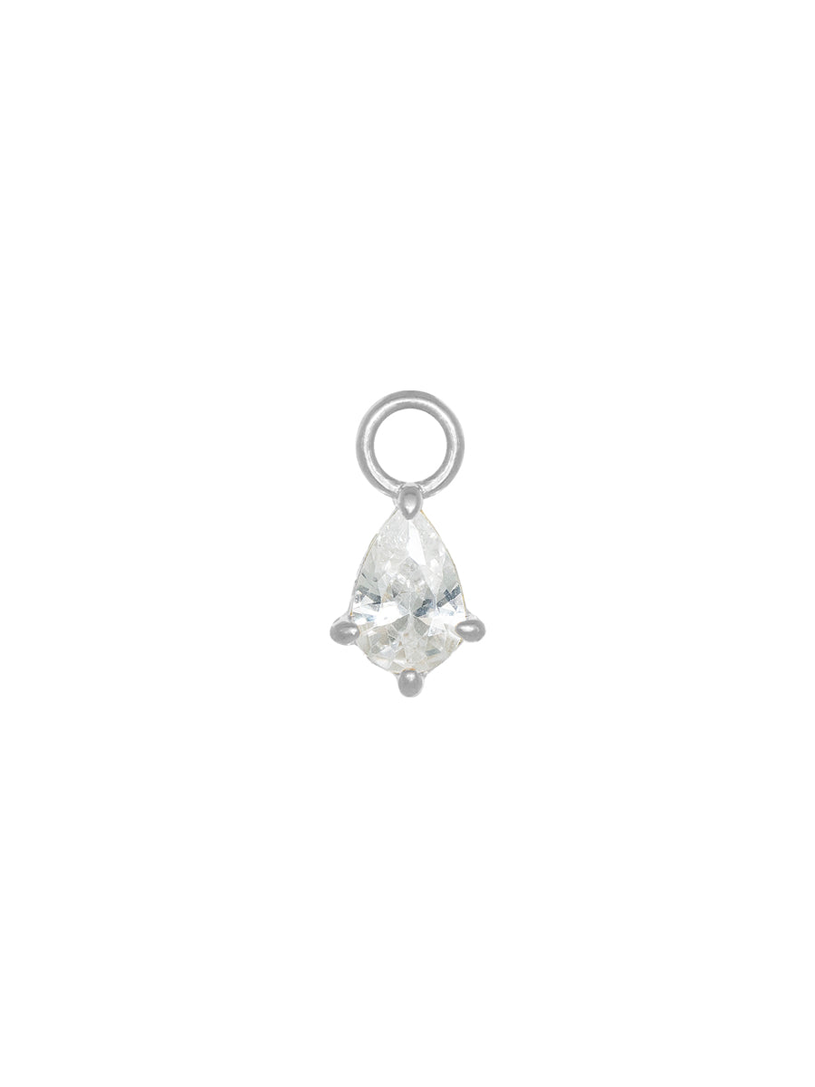 colgante charm gota circon plata 925 libre de niquel