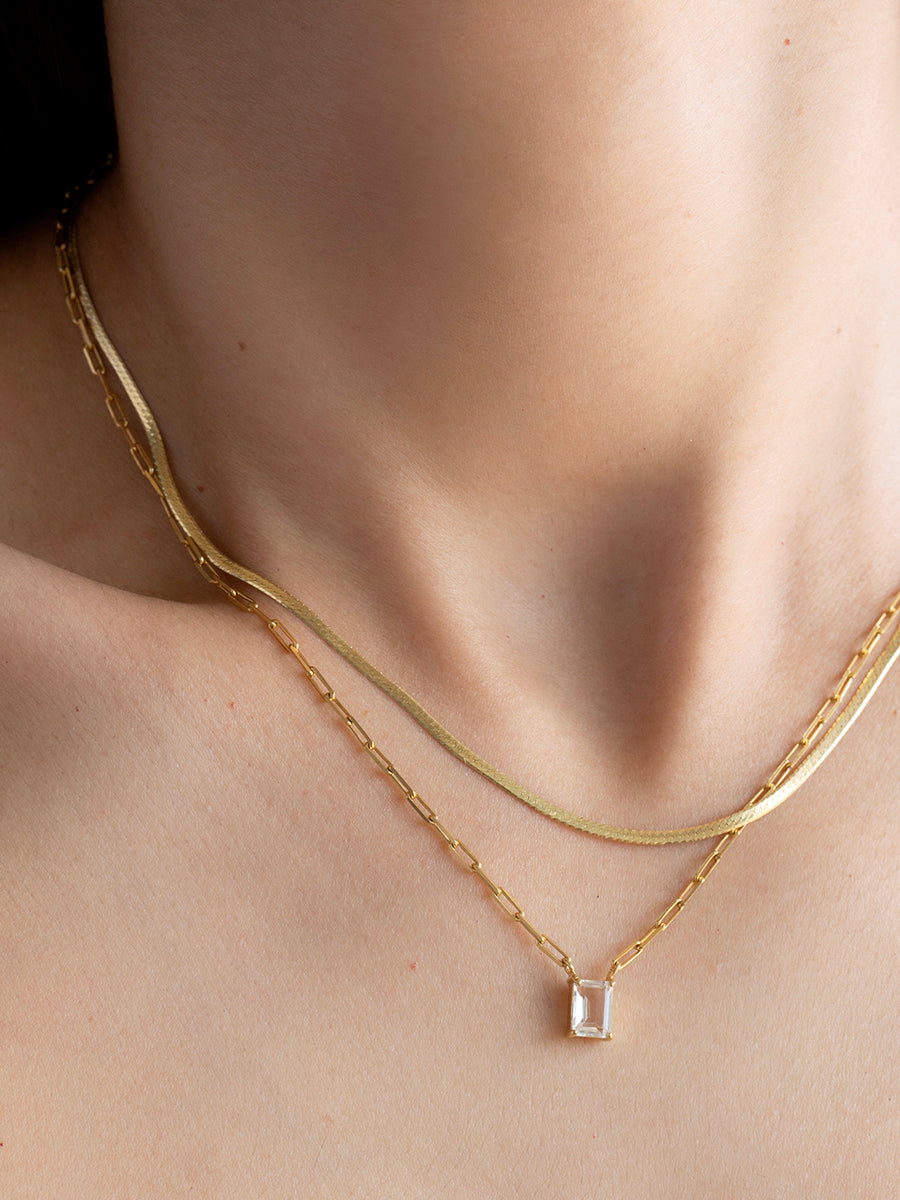 collares plata enchapada en oro 18k topacio mujer